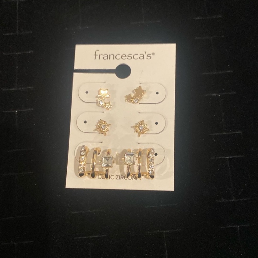 Francesca's Collections Gold and Silver Earrings Set